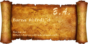 Barna Alfréd névjegykártya