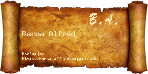 Barna Alfréd névjegykártya